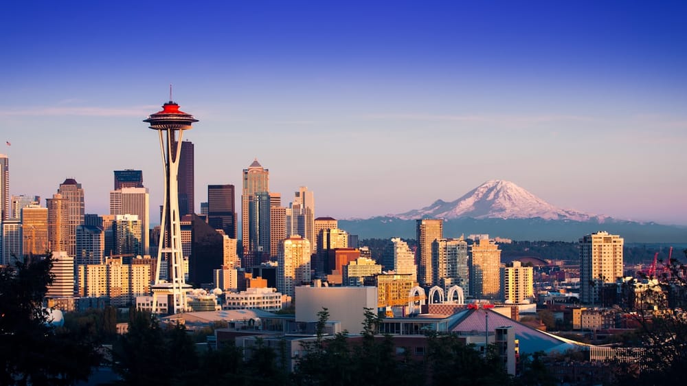 aerial photography of Seattle skyline