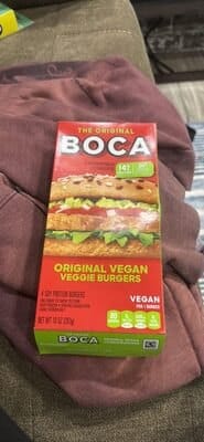 Boca Veggie Burgers packaging
