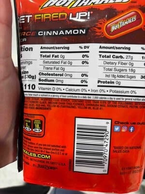 Hot Tamales packaging