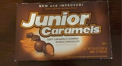 Junior Caramels packaging