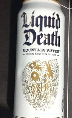 Liquid Death packaging