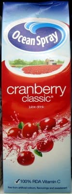 Ocean Spray Cranberry Juice packaging