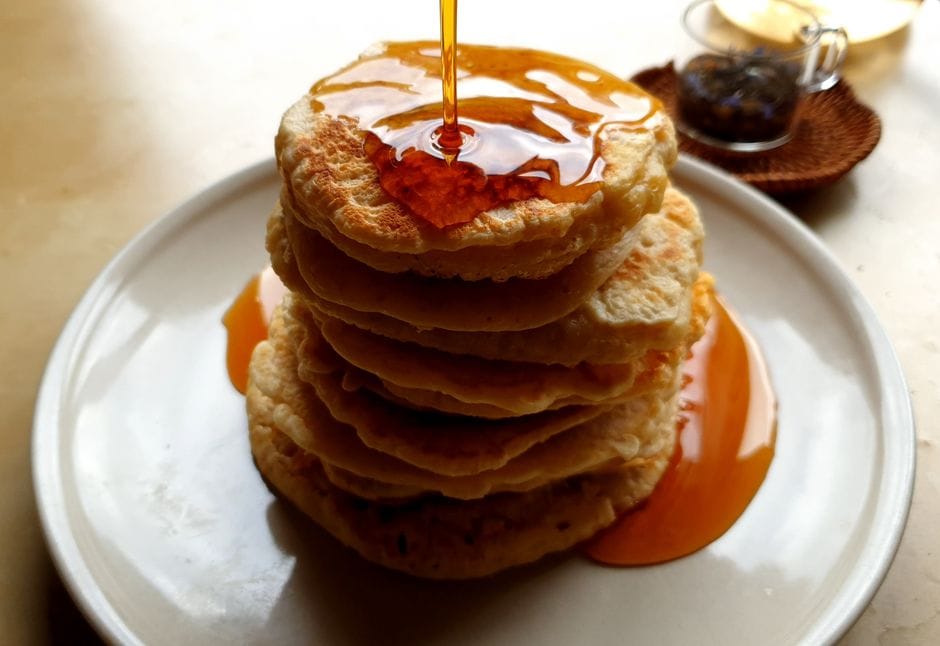 Fluffy Vegan Pancakes (The Plant-Milk Buttermilk Trick)