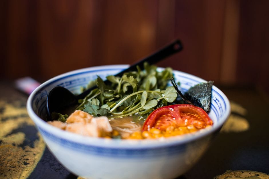 Quick Vegan Ramen (Miso Broth, Crispy Tofu, Fresh Vegetables)